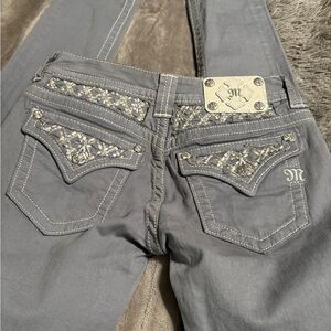 Miss Me women’s Gray Embellished Jeans Brand New